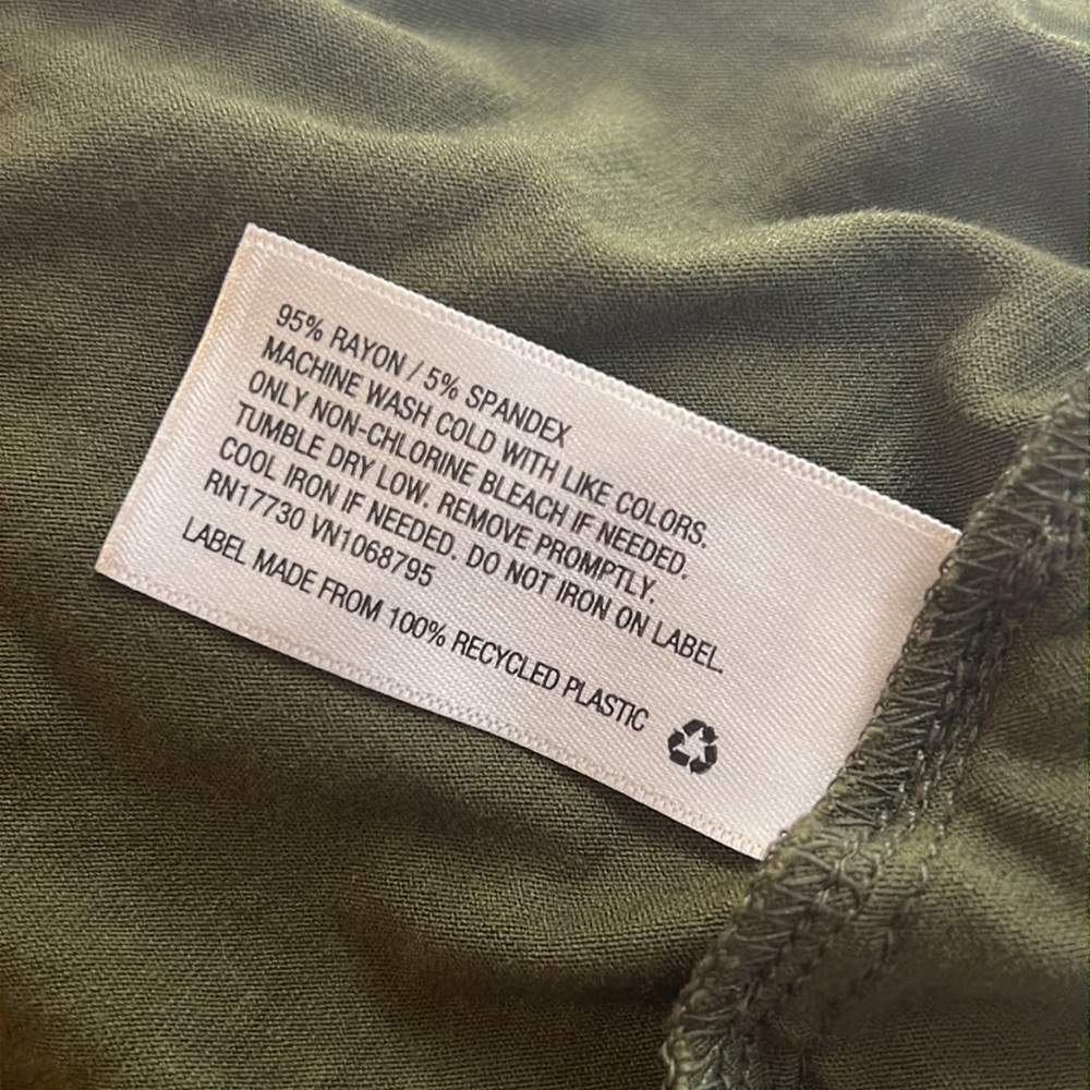 A New Day | Olive Green Scoop Neck Slim Fit Short-Sleeve T-Shirt | Size Small - Picture 9 of 11